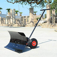 Snow Shovel Manual Rolling Snow Pusher | with 2 Wheels and Extension Steel Handle Used for Road Snow Removal Tools Snow Pusher