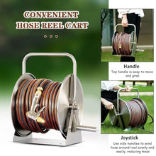 Heavy Duty Hose Reel Truck Kit, Household Stainless Steel Hose Mobile, Gardening Pipe Storage Rack (Hose Reel+30m Pipe)