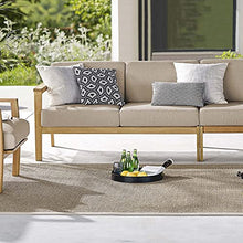 Modway Outdoor Eucalyptus Wood Right-Facing Loveseat Sectional Sofa Natural Taupe