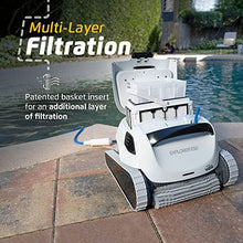 Dolphin Explorer E50 Wi-Fi Automatic Robotic Pool Vacuum Cleaner Includes Caddy for Easy Transport and Store, Ideal for Inground Pool Up to 50 Feet in Length