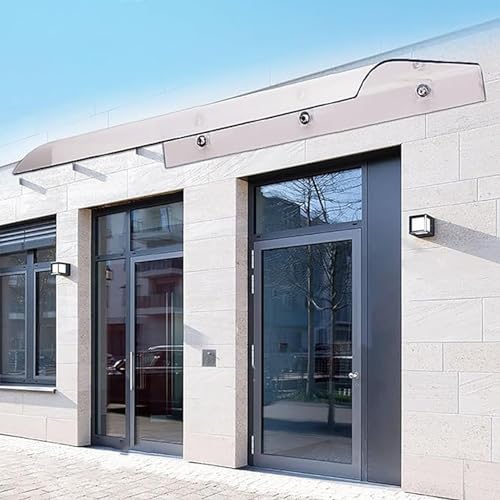 Front Door Awning Waterproof Outdoor - Polycarbonate Transparent Rain Shelter Cover, UV/Rain/Snow Protection for Patio, Garden, Porch, Entrance, Corridor