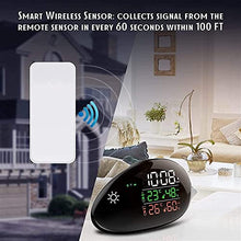 JDXQBLD Weather Station Digital Temperature Monitor Indoor Outdoor Wireless Station Monitoring Temperature,Alarm Clock Calendar,Humidity,Forecast - Black Cobblestone Sh