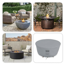 Covers & all Outdoor Round Fire Pit Cover, Heavy Duty 18 Oz Waterproof UV & Weather Resistant for Patio Lawn Garden Backyard Outside, Air Vents & Drawstrings (80"Diameter x 24"H, Grey)