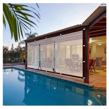 Zipper tarpaulin，PVC Tarpaulin with Zipper，Outdoor Clear Curtain with Zipper，with Eyelets,0.5mm thick，for Pergolas Patio Porches Carports Gazebos，Tarpaulin Side Panels (Size : H2.8xW10m/H9.1xW32.8ft