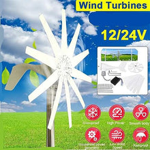 HUIZHITENGDA 10000W High Efficiency New Energy Wind Generator, 12V 24V 48V 10 Blades Low Noise Horizontal Wind Turbine with MPPT Controller for Home Use(White),12v