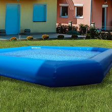 INTSUPERMAI Inflatable Swimming Pool 23×23×1.8ft for Water Entertainment Blue