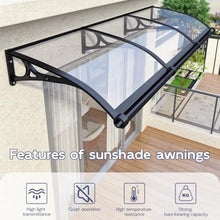 Window Awning Door Awnings, Aluminum Alloy Large Sink Front Door Awning Canopy, Polycarbonate Cover Modern Door Canopy, UV, Rain, Snow Protection-120x260cm/47x102in-Gray