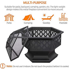 Outdoor Metal Fire Pit, Multifunctional Portable Firepit, Fireplace Stove for Camping Picnic Bonfire Patio Backyard Garden Beaches Park