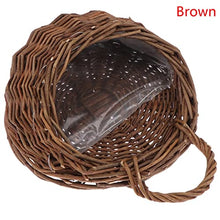 Flower Pot Flower Planter Wall Hanging Wicker Rattam Basket Garden Vine Pot Plants Holder (Color : OneColor) (White patch Five)