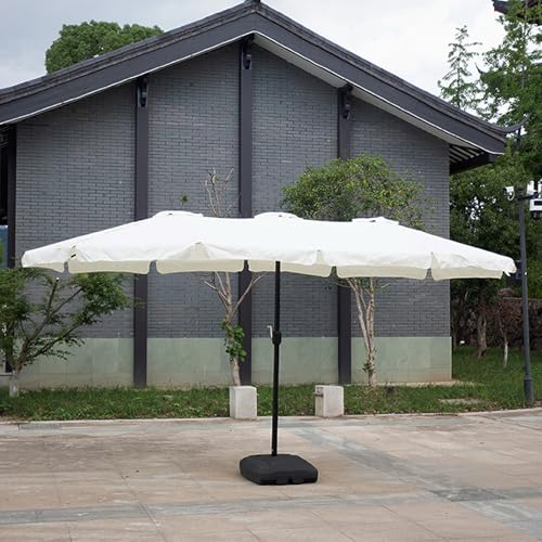 GYYDXXFC Patio Umbrella With Base, Table Market Umbrella, Outdoor Sunshade Umbrella, Easy Push Button, For Lawn, Garden, Backyard And Pool(White,Small base)