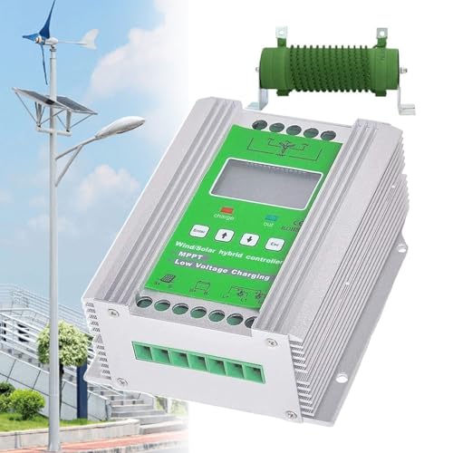 pealiritansemen 1000 W Wind Solar Hybrid Charge Controller, Dual Power Supply, Support 3 Load Modes, with External Unloading Resistor, for Forest, Grassland, Pastureland,12V