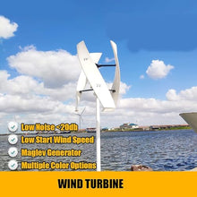 KK-GAL Wind Turbine Generator Kit with 3-Blade, Vertical Wind Power Turbine Generator Kit with Full Set of Equipment, Power Producer Equipment, Wind Power Generator for Marine, RV, Home,2000w 12v 2m
