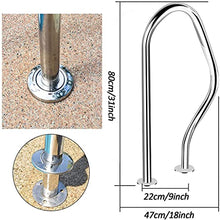 ZEELYDE Pool Handrail,Summer 304 Stainless Steel Inground Pool Safety Products,Easy Mount Hand Grab Rail,Silver