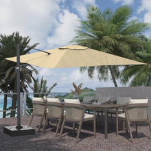 11FT Square Cantilever Patio Umbrella In Beige(Without Umbrella Base)