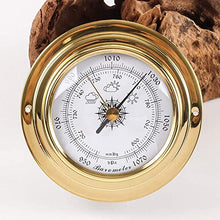 ZLyXZQG Glass Barometer，Outdoor Temperature Gauge， Traditional Barometer Thermometer Hygrometer Kit Accessory Brass Case 98mm Measuring Tools, 4Pcs Weather Station Set, Weather Monitoring Instrument