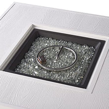 Oakland Living Square 42 in. x 42 in. Aluminum Propane Fire Pit Table with Glass Beads, Two Covers, Lid, 57,000 BTUs in White Finish
