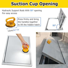 MZZKFC Custom Steel Floor Hatch with 0.4ft Suction Cup, Opens 90° Hidden Door for Under-Stair Storage Easy Install, Load 500kg, for Wood/Marble/Concrete(L 40"/1.02m x W 28"/0.71m)