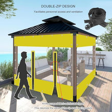 Outdoor Curtains,Yellow Transparent Tarpaulin Side Panels,with Zipper Door,0.3mm PVC Waterproof Clear Tarp Curtains,with Grommets,Pergola Gazebo Patio Rain Curtains,2Zips-3.5×2.1m(11.5 * 6.9ft)