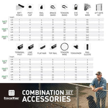 Fencer Wire 9 Gauge Durable Green Vinyl Coated Chain Link Fence Kit, Complete Fencing DIY Set w/Fence Fabric, Gate, Posts, Top Rails & Hardware for Yard, Garden & Animal Enclosures (6ft. x 104ft.)