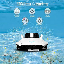 KANGJIEM Smart Pool Cleaning Robot, Robotic Pool Vacuum Cleaner, Cordless Automatic Pool Cleaner, Automatic Vacuum Cleaner,90 Mins Runtime, Automatic Robot Leaf