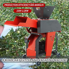 BEILOCKERY Hay Cutter and Kneading Machine 4-Blade Straw Crusher Pulverizer Grass Corn Straw Potato Tuber Animal Feed 880-1760LBS/H 220V 2.2KW