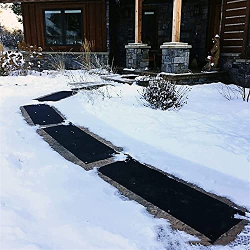 Snow Melting Mats for Walkway, 10 inch x 48 inch Outdoor Heated Snow Melting Mat, USB Series Connection, for Winter Snow Removal,8 Pack