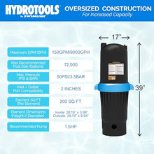 SWIMLINE HYDROTOOLS Above-Ground Pool Cartridge Filter Tank, Sure-Flo 200 Sq Ft w/ Element