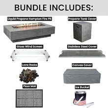 Elementi Hampton 56" Propane Concrete Outdoor Fire Pit Table Bundle