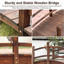 CMYUN Wood Small Garden Bridge - Outdoor Backyard Park Pond Bridges Decorative Footbridge, Rustic Garden Bridges with Safety Rails, 140cm/4.6ft