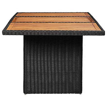 YNGBHFNOP Outdoor Dining Set 11-Piece Patio Furniture with Cushions, All Weather PE Rattan and Steel Frame, Black Rectangular Table and Chairs for Garden, Terrace, Balcony, Backyard