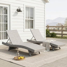 Seeheool Luxury Comfort Outdoor Chaise Lounger Set of 2 Premium Adjustable Gray Resin Wicker Patio Furniture Sunbathing Poolside Seating