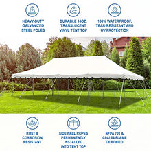 Party Tents Direct 20' x 40' Weekender Pole Canopy, White Top & Sidewalls