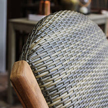 Cambridge Casual Camden Teak Wood Padded Woven Seat Outdoor Rocking Chair, All-Weather Wicker