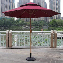 MidiLi Sun Parasol Umbrella Garden Parasols 9ft / 270cm Double Top Garden Patio Umbrella with Crank Handle, Sun Shade Waterproof Protection for Terrace, Balcony, Pool, Beach