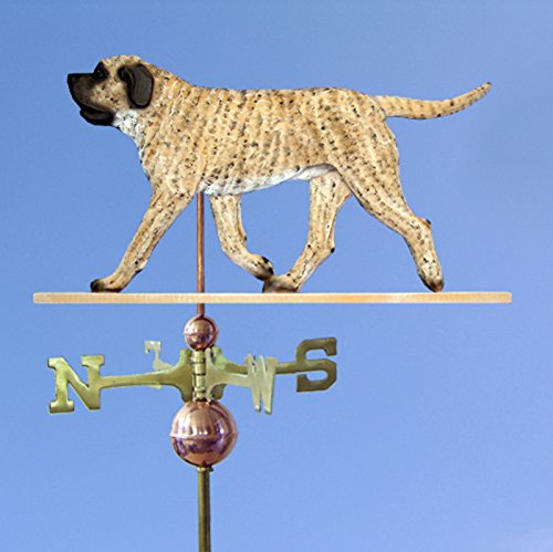 Mastiff Hand Carved & Painted Weathervane Fawn Brindle 22 Inch
