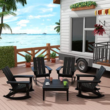 WO WESTIN OUTDOOR Modern 5 PCS HDPE Patio Rocking Chair Set Black