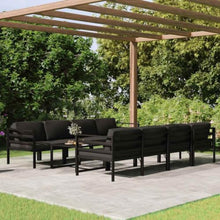 RJPLMFV 9 Piece Patio Lounge Set with Cushions Aluminum Anthracite