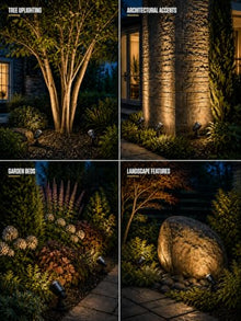 Landscape Spotlights Outdoor with 5W 2700K Replaceable MR16 Bulbs, 2P