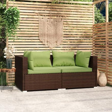 Outdoor Patio Sofa Set - PE Wicker Rattan Sectional Conversation Loveseat with Cushions for Backyard, Porch, Poolside, or Patio - Brown