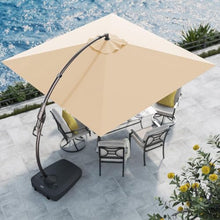 OROTLECT 10'x10' Sunbrella Offset Umbrella With Base Outdoor Square Aluminum Cantilever Umbrella Shade With Easy Tilt Adjustment