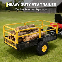 Garvee ATV UTV Trailer Tow Behind Dump Cart, Heavy Duty Yard Garden Trailer