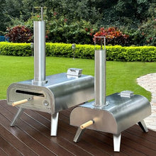 Yioryo Pizza Ovens, 16 Inch Wood Pellet Burning Pizza Oven Pellet Pizza Stove, Portable Stainless Steel Pizza Oven with Pizza Stone for Outdoor Backyard Garden Kitchen(Standard Configuration)