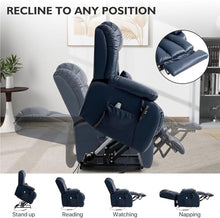 Extra Large Dual Motor Lift Recliner with Massage Heat and Lay Flat