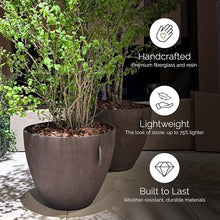 COSAPOTS Lupo Tapered Indoor/Outdoor Planter, 24x18in Concrete Stone