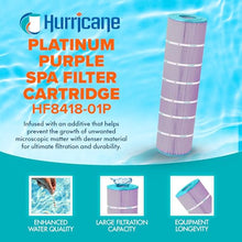Hurricane Filters 4 Pack HF8418-01P Platinum Purple Spa Filter Cartridge - Replacement for PJANCS200, Unicel C-8418, Filbur FC-0823, Jandy Industries CS 200