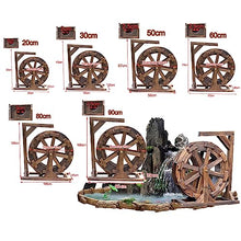 Garden Water Feature Cascading Ornament Fountain fir Wood Waterfall Decoration Freestanding Water Feature Waterwheel Feng Shui Wheels Fountain for Indoor Outdoor Patio Lawn Pond Terrace Balcony (Size
