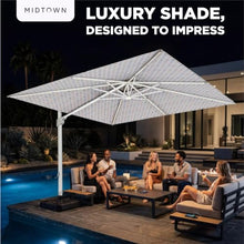 Midtown Umbrellas Supreme - 10 x 10 Ft Cantilever Umbrella with LED Lights