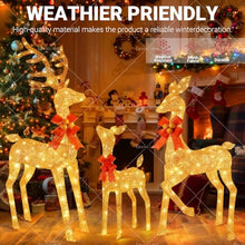 3D Gold Lighted Christmas Deer Decorations 3-Piece Outdoor Holiday Decorations Reindeer Set with Warm White LEDs, Large Yard Display for Garden, Storefront 2