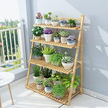 ZOCWJK Ladder Plant Stand 4Tier Wooden Planter Holder Flower Pot Display Shelf for Home Patio Lawn Garden Balcony Plant Stand Indoor,Log Color-100cm