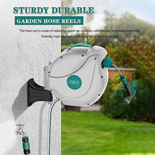REROM Outside Automatic Telescopic Hose Cart,Hose Reel Cart Hose Reels Garden Hose Storage Artifact Wall-Mounted Hose Reel 180° Rotation Hose Reels (Color : Gary, Size : Hose Reel+30m Pipe)